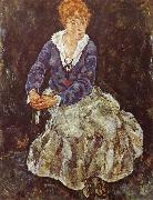 Egon Schiele Portrait of Edith Schiele Seated china oil painting reproduction
